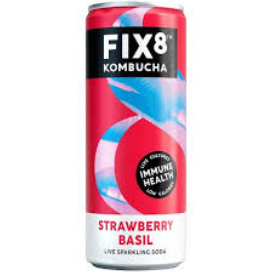 FIX8 KOMBUCHA STRAWBERRY BASIL 250ML